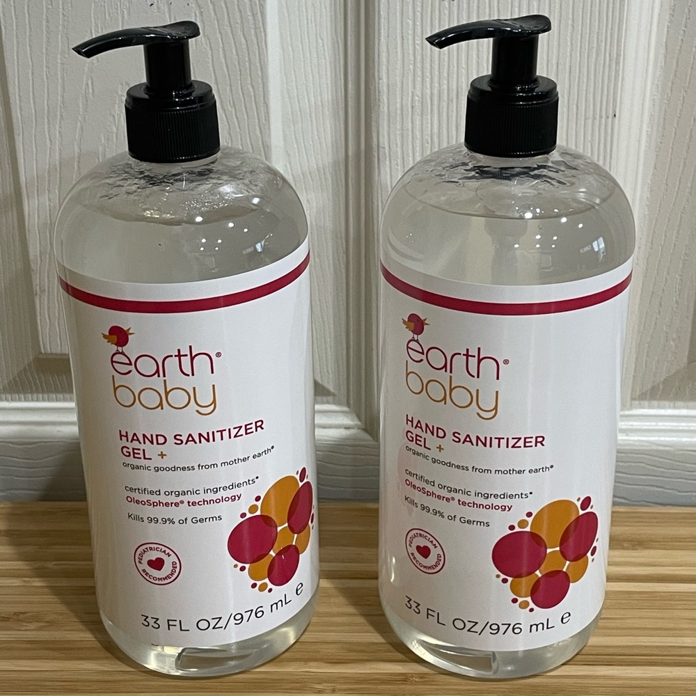 2x XL 33oz Earth Baby Hand Sanitizer Gel Organic Alcohol Moisturizing Child Safe